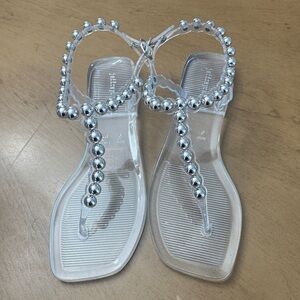 Jeffrey Campbell Clear Sandals with Silver Accents